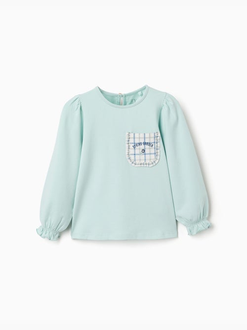 Camiseta de manga larga de algodón con bolsillo - Kiabi