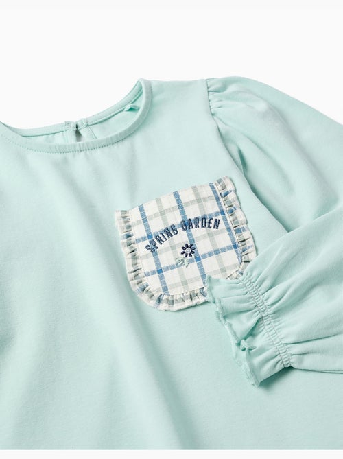 Camiseta de manga larga de algodón con bolsillo - Kiabi