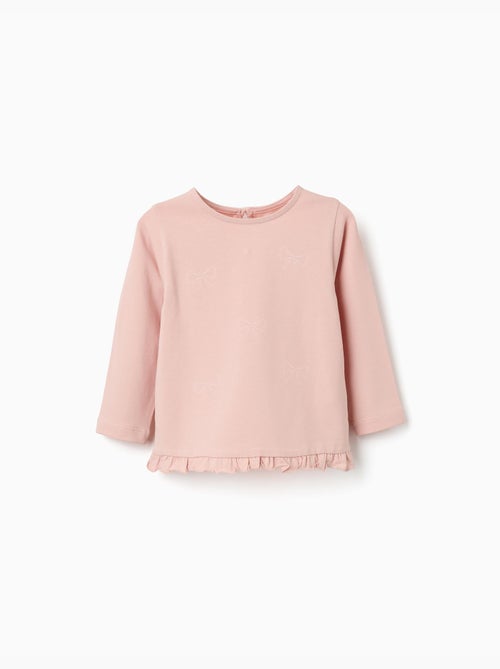 Camiseta de manga larga de algodón con dobladillo con volantes - Kiabi Camiseta de manga larga de algodón con dobladillo con volantes - Kiabi
