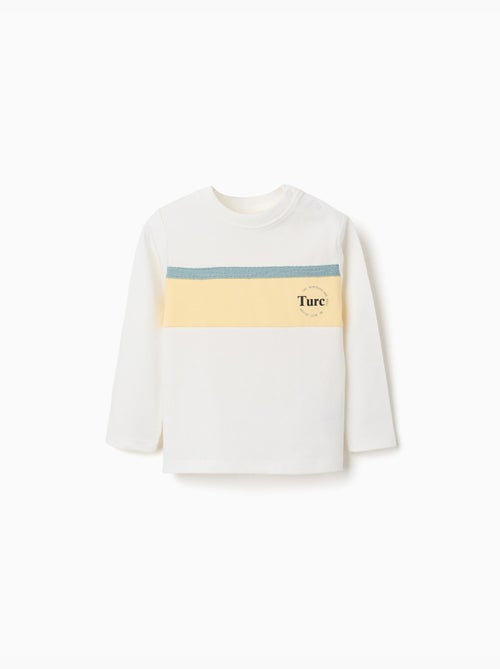 Camiseta de manga larga de algodón con estampado - Kiabi