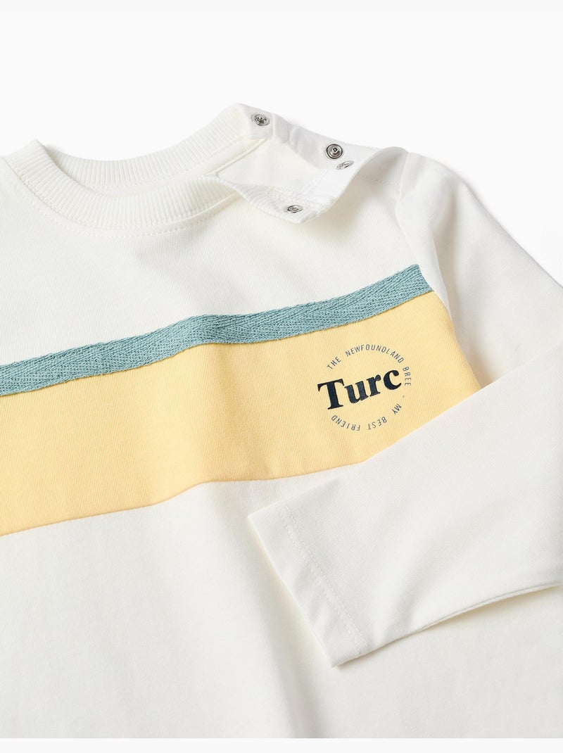 Camiseta de manga larga de algodón con estampado Blanco - Kiabi