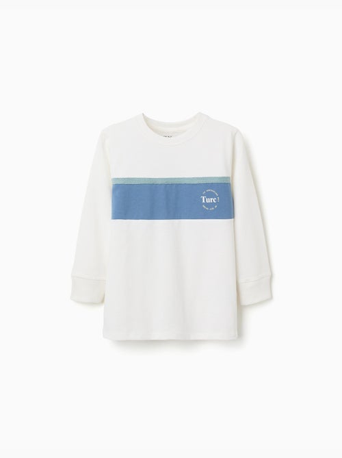 Camiseta de manga larga de algodón con estampado - Kiabi