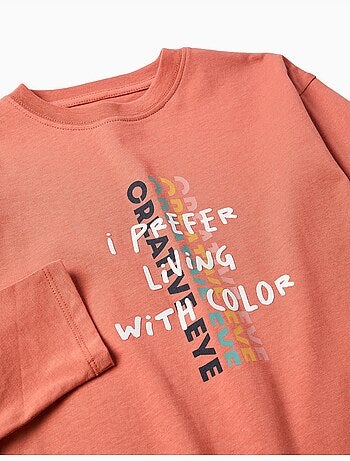 Camiseta de manga larga de algodón con estampado Creative Eye