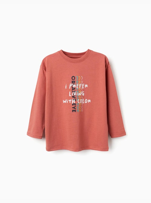 Camiseta de manga larga de algodón con estampado Creative Eye - Kiabi