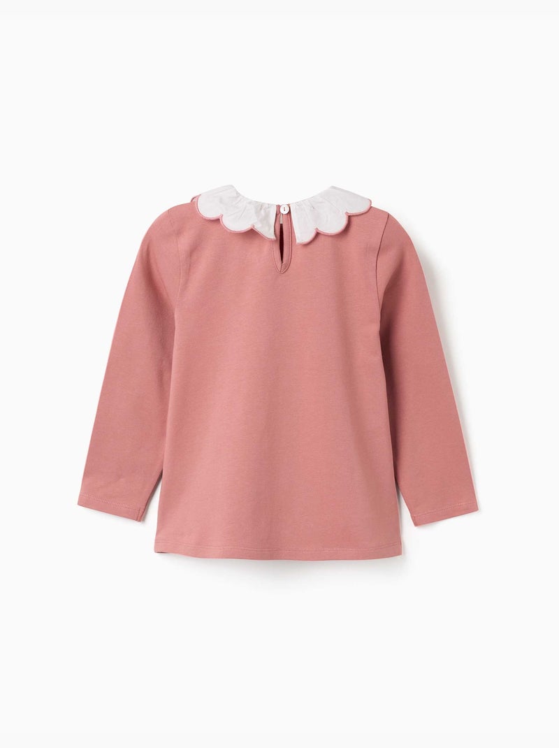 Camiseta de manga larga de algodón con estampado de arte floral Rosa - Kiabi