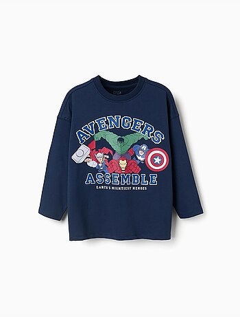 Camiseta de manga larga de algodón con estampado de Avengers