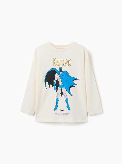 Camiseta de manga larga de algodón con estampado de batman - Kiabi Camiseta de manga larga de algodón con estampado de batman - Kiabi