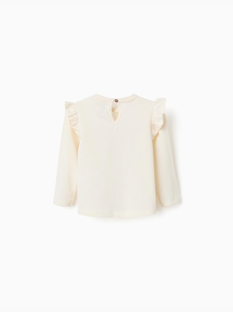 Camiseta de manga larga de algodón con estampado de casa Blanco - Kiabi
