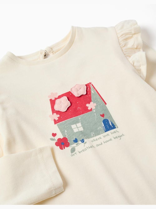 Camiseta de manga larga de algodón con estampado de casa - Kiabi Camiseta de manga larga de algodón con estampado de casa - Kiabi