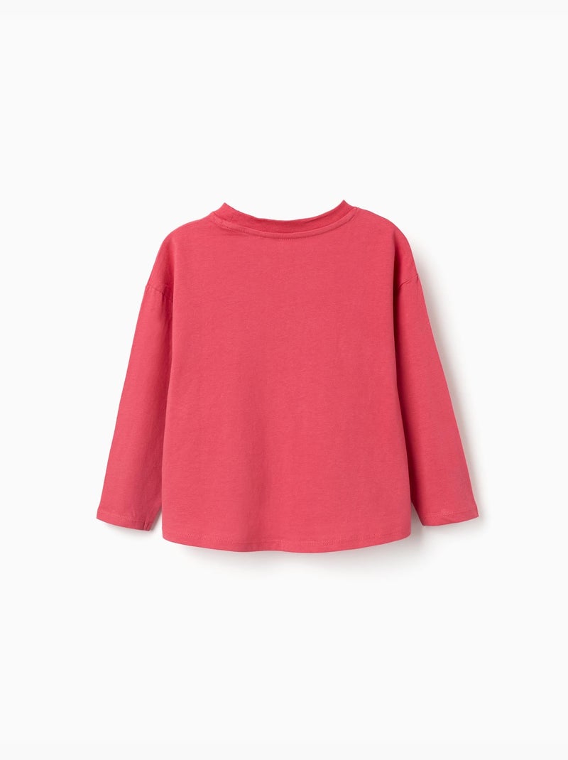 Camiseta de manga larga de algodón con estampado de flores Rojo - Kiabi