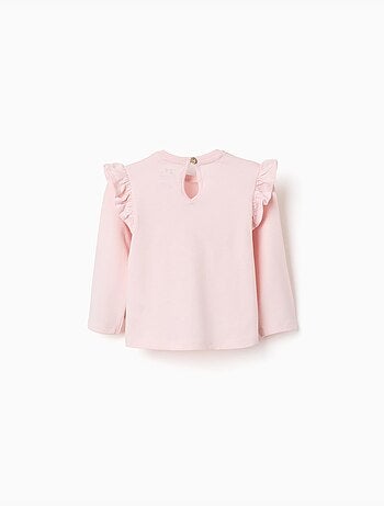 Camiseta de manga larga de algodón con estampado de flores