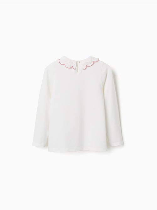 Camiseta de manga larga de algodón con estampado de jarrón de flores - Kiabi