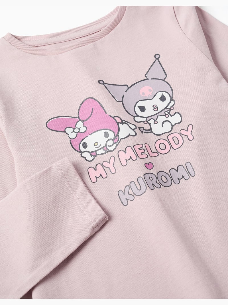Camiseta de manga larga de algodón con estampado de Kuromi Malva lila - Kiabi