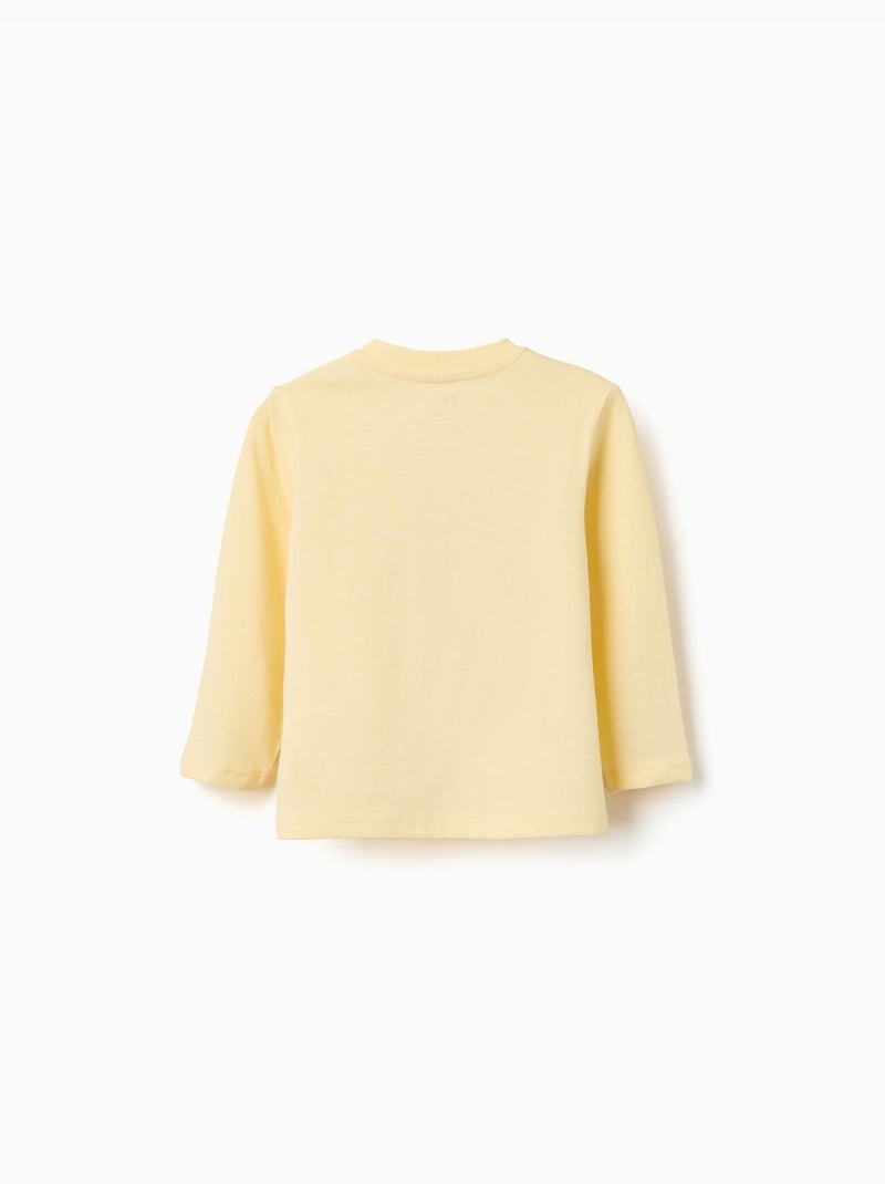 Camiseta de manga larga de algodón con estampado de loro Amarillo - Kiabi