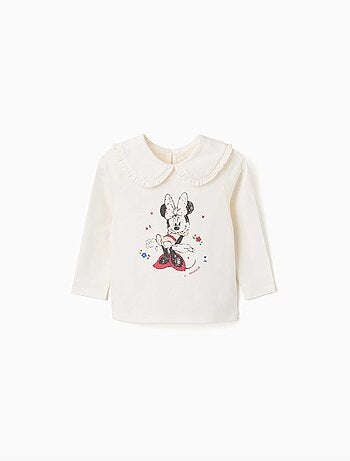 Camiseta de manga larga de algodón con estampado de minnie