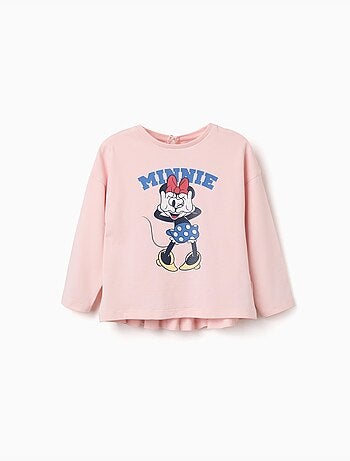Camiseta de manga larga de algodón con estampado de minnie