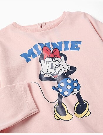 Camiseta de manga larga de algodón con estampado de minnie