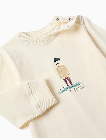 Camiseta de manga larga de algodón con estampado de pintor