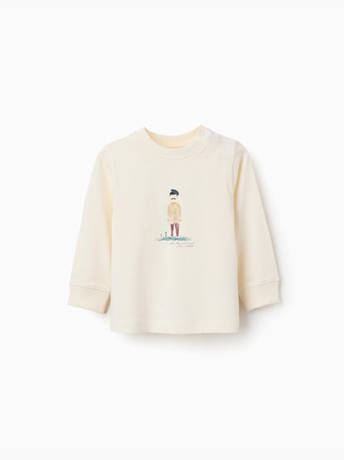 Camiseta de manga larga de algodón con estampado de pintor - Kiabi Camiseta de manga larga de algodón con estampado de pintor - Kiabi