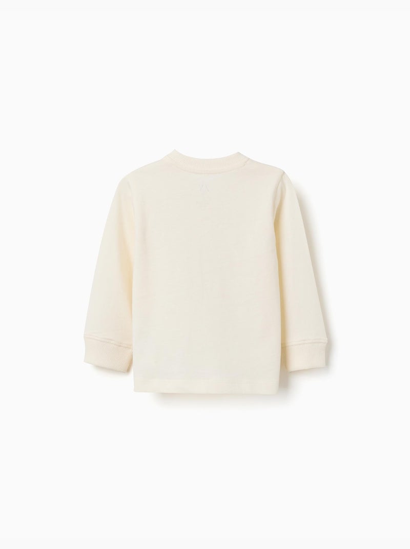 Camiseta de manga larga de algodón con estampado de pintor Blanco - Kiabi