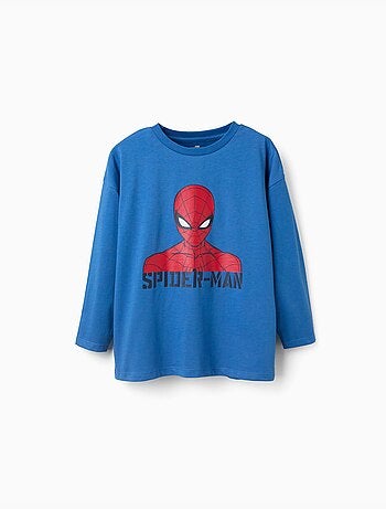 Camiseta de manga larga de algodón con estampado de Spider-Man