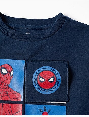Camiseta de manga larga de algodón con estampado de Spider-Man