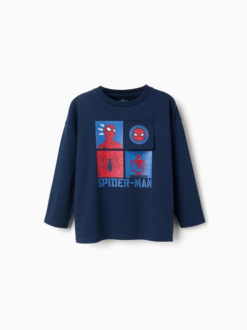 Camiseta de manga larga de algodón con estampado de Spider-Man - Kiabi