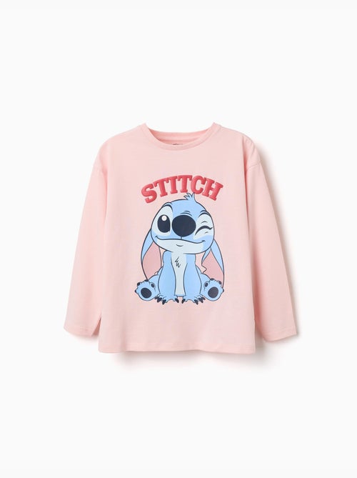 Camiseta de manga larga de algodón con estampado de stitch - Kiabi Camiseta de manga larga de algodón con estampado de stitch - Kiabi