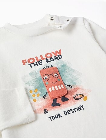 Camiseta de manga larga de algodón con estampado destiny