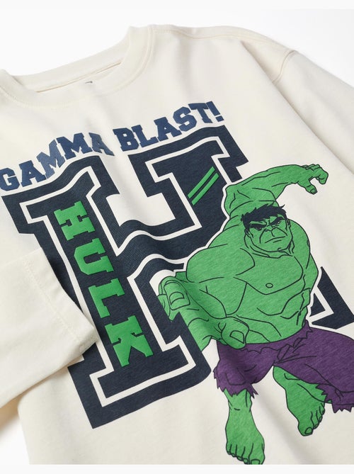 Camiseta de manga larga de algodón con estampado en relieve de Hulk - Kiabi
