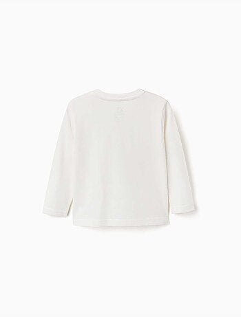 Camiseta de manga larga de algodón con estampado en relieve ZY
