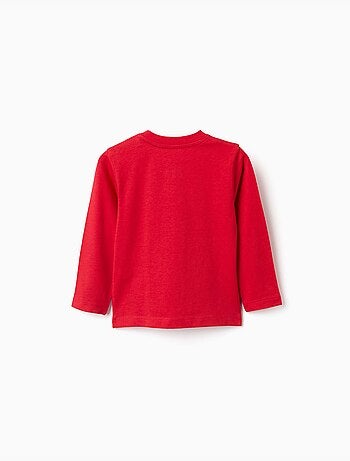 Camiseta de manga larga de algodón con estampado en relieve ZY