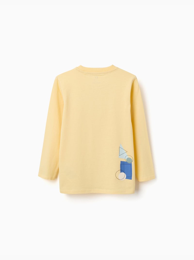 Camiseta de manga larga de algodón con estampado Making Art Amarillo - Kiabi