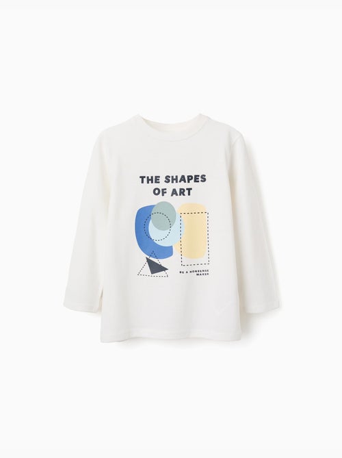 Camiseta de manga larga de algodón con estampado Shapes - Kiabi