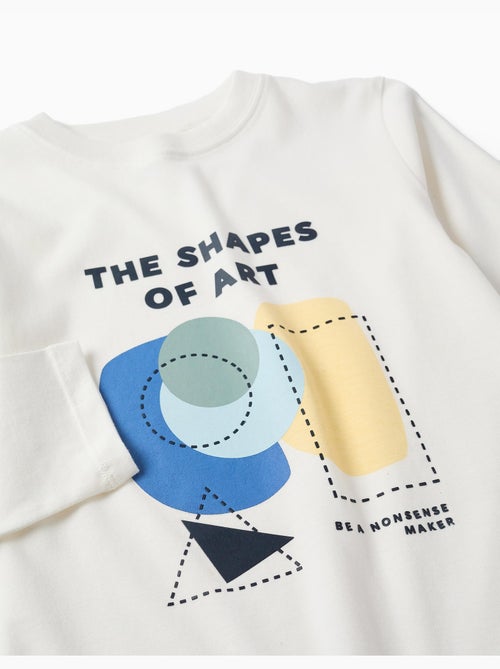 Camiseta de manga larga de algodón con estampado Shapes - Kiabi