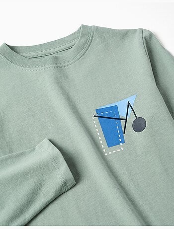 Camiseta de manga larga de algodón con estampado Shapes