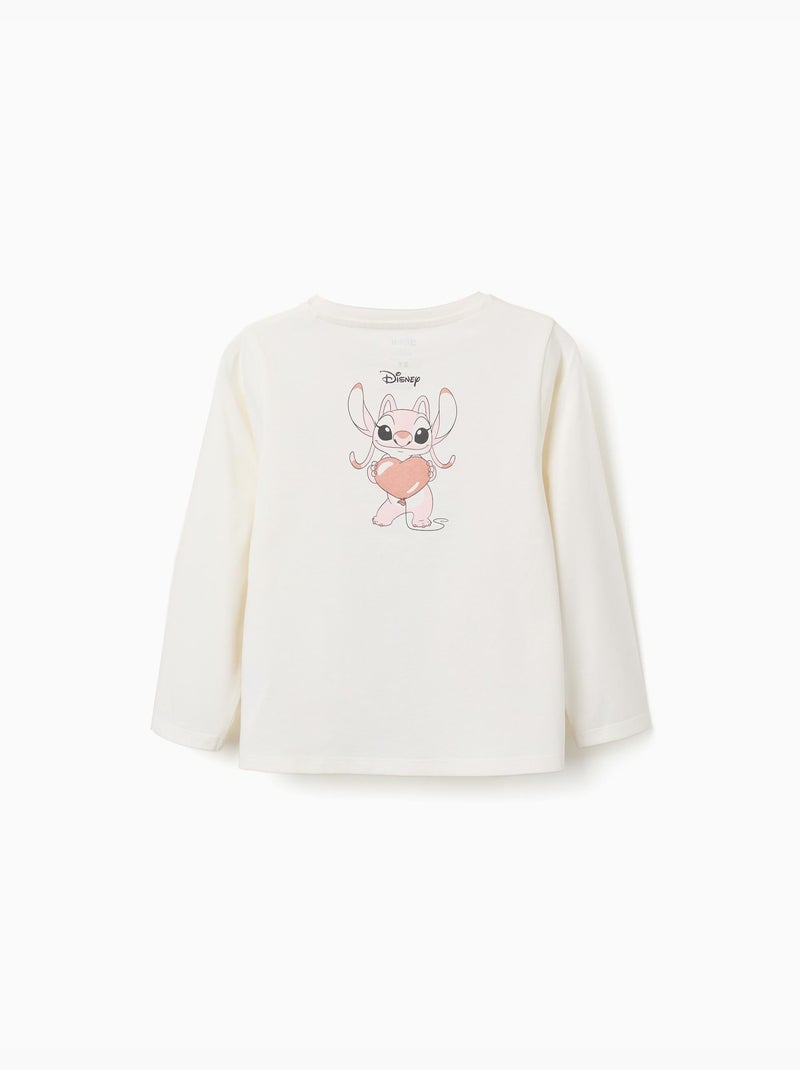 Camiseta de manga larga de algodón con estampado stitch is cute Blanco - Kiabi