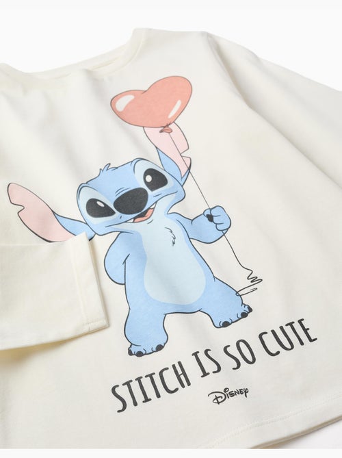 Camiseta de manga larga de algodón con estampado stitch is cute - Kiabi Camiseta de manga larga de algodón con estampado stitch is cute - Kiabi