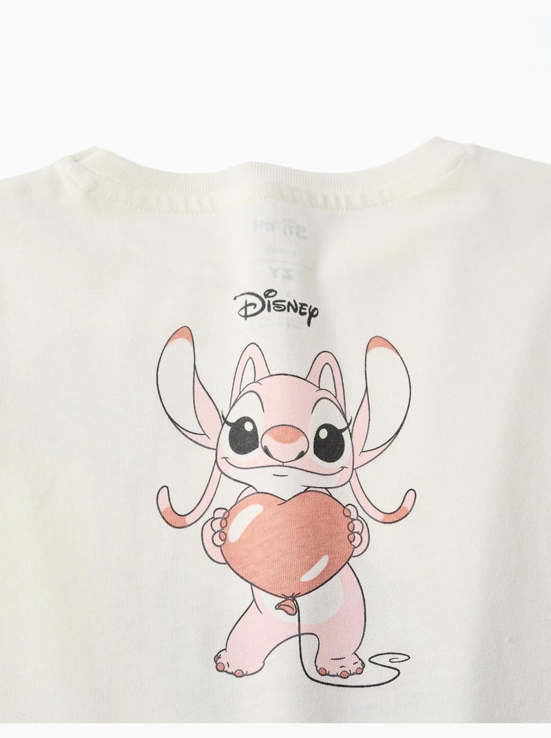 Camiseta de manga larga de algodón con estampado stitch is cute Blanco - Kiabi
