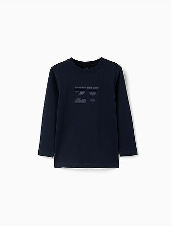 Camiseta de manga larga de algodón con estampado ZY