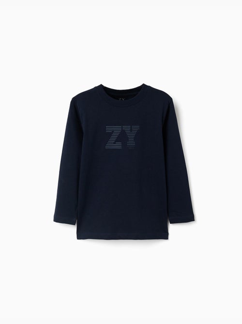 Camiseta de manga larga de algodón con estampado ZY - Kiabi