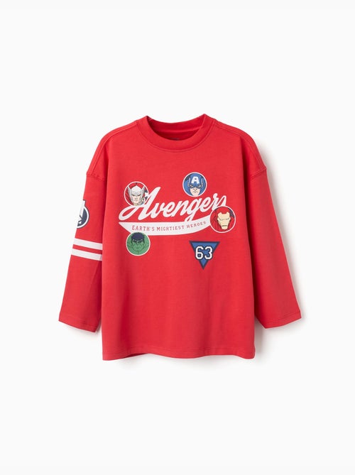 Camiseta de manga larga de algodón con estampados de Avengers - Kiabi Camiseta de manga larga de algodón con estampados de Avengers - Kiabi