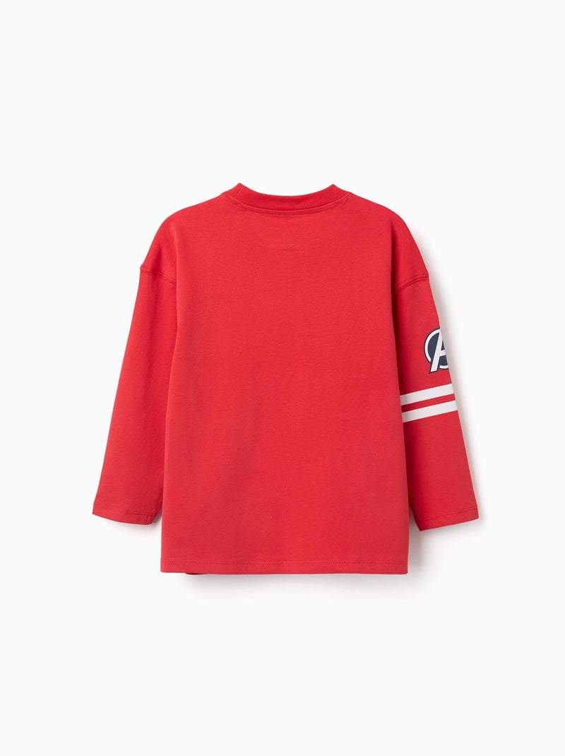 Camiseta de manga larga de algodón con estampados de Avengers Rojo - Kiabi
