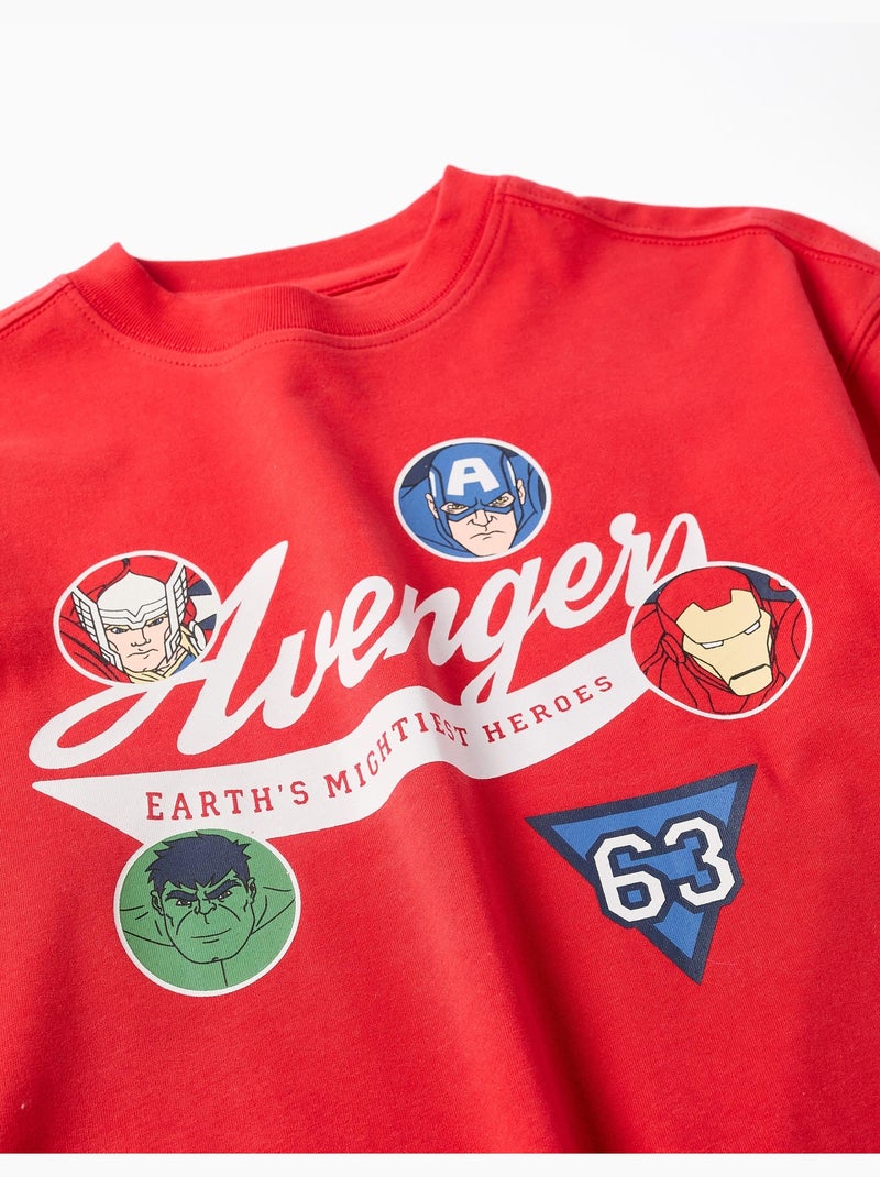 Camiseta de manga larga de algodón con estampados de Avengers Rojo - Kiabi
