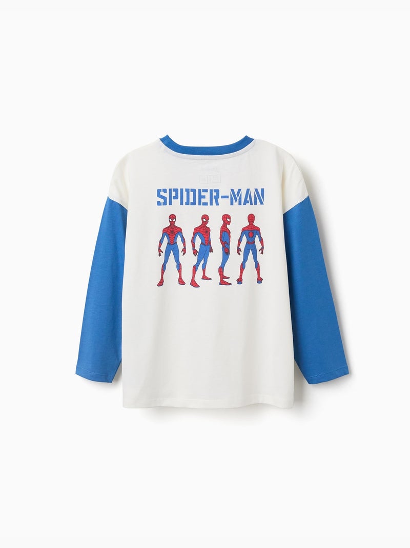 Camiseta de manga larga de algodón con estampados de Spider-Man Blanco - Kiabi