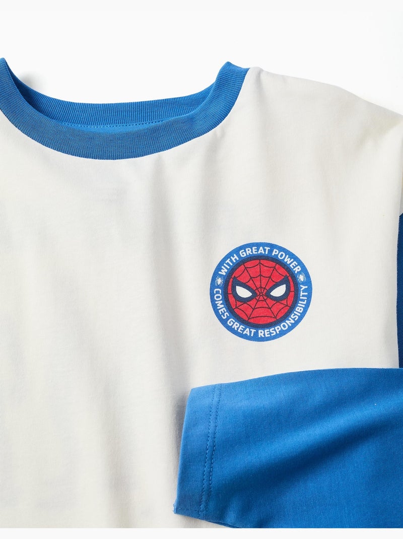 Camiseta de manga larga de algodón con estampados de Spider-Man Blanco - Kiabi