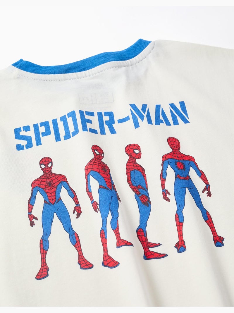 Camiseta de manga larga de algodón con estampados de Spider-Man Blanco - Kiabi