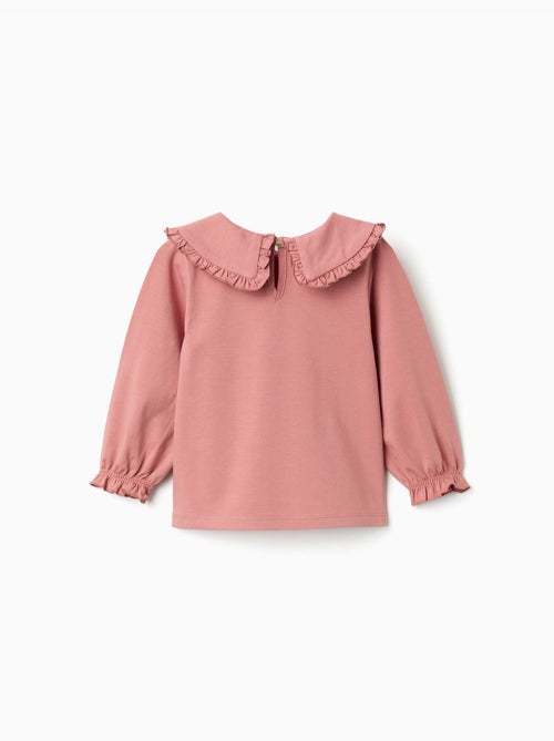 Camiseta de manga larga de algodón con volantes - Kiabi