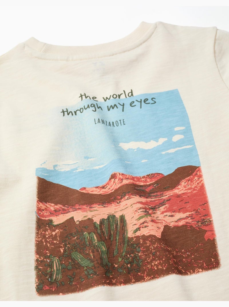 Camiseta de manga larga de algodón Lanzarote Beige claro - Kiabi
