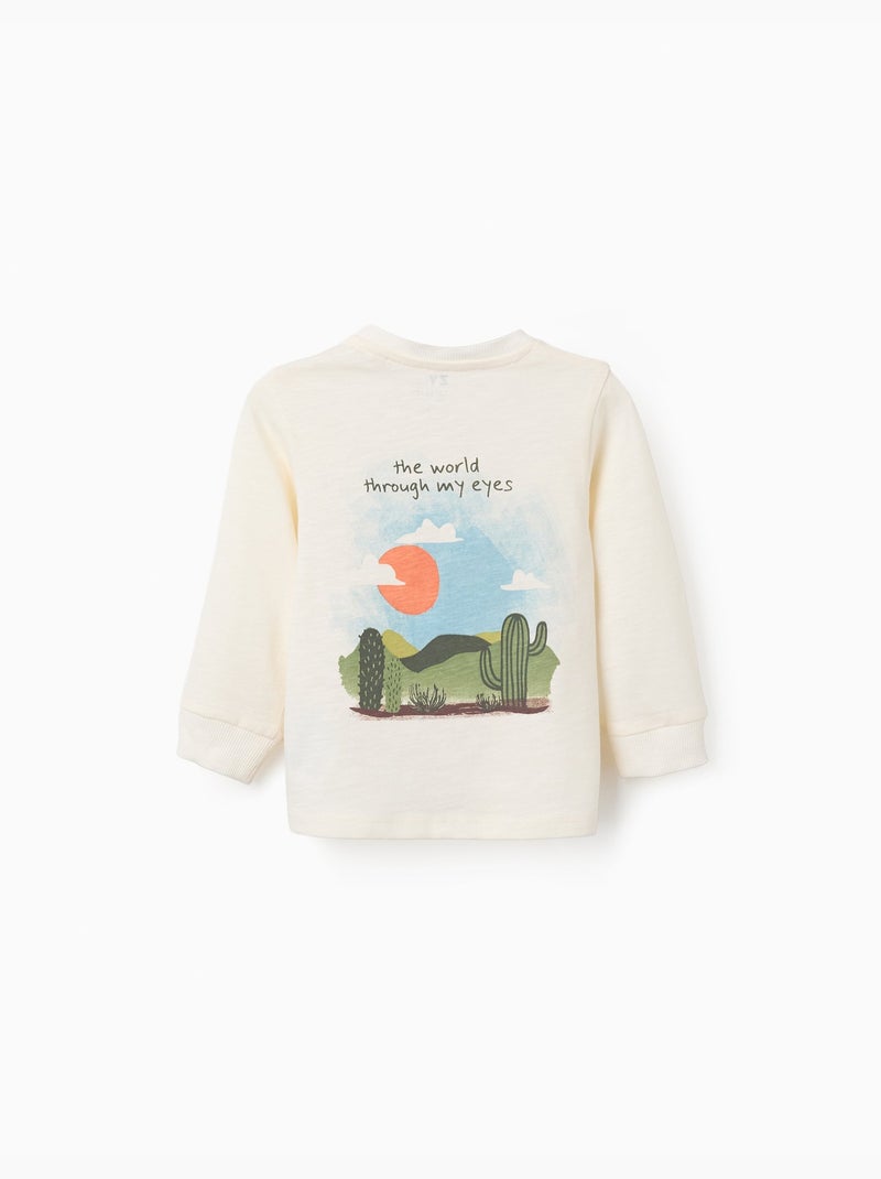 Camiseta de manga larga de algodón Lanzarote Beige claro - Kiabi